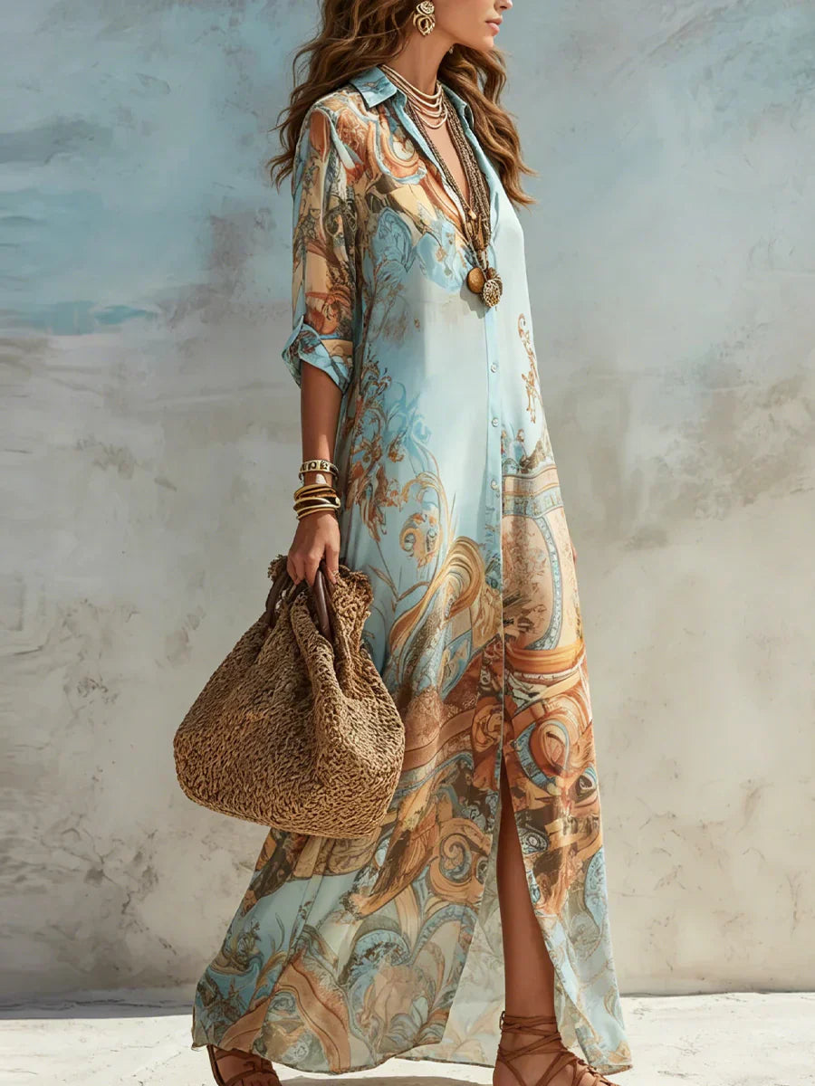 Vestido Longo Celeste Premium