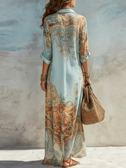 Vestido Longo Celeste Premium