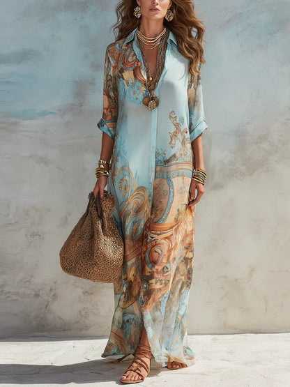 Vestido Longo Celeste Premium