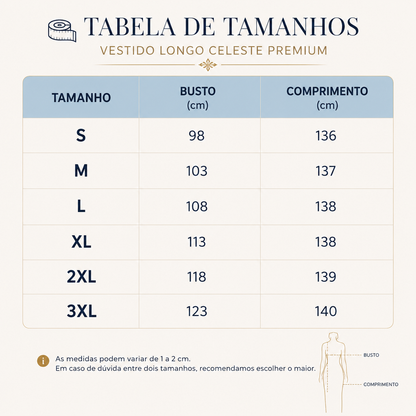 Vestido Longo Celeste Premium